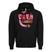 Black Valentines Day Love Vacant Zipper Hoodie - FaDigitalArtStudio