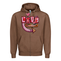 Chestnut Valentines Day Love Vacant Zipper Hoodie - FaDigitalArtStudio