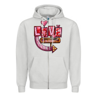Dove Grey Valentines Day Love Vacant Zipper Hoodie - FaDigitalArtStudio