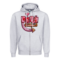 Heather Grey Valentines Day Love Vacant Zipper Hoodie - FaDigitalArtStudio