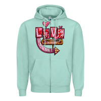 Seafoam Valentines Day Love Vacant Zipper Hoodie - FaDigitalArtStudio