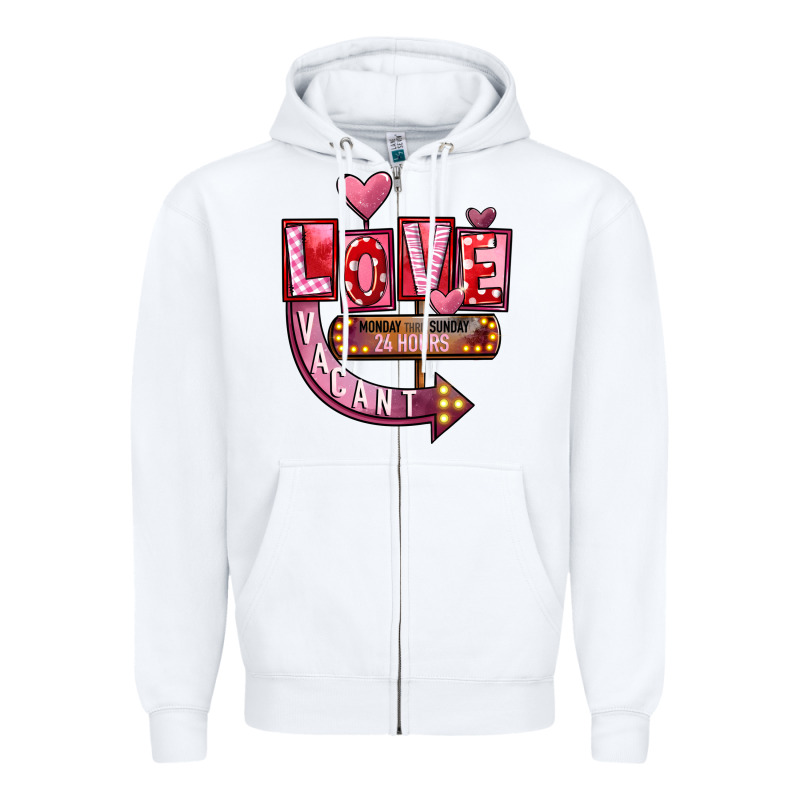 Valentines Day Love Vacant Zipper Hoodie by FaDigitalArtStudio | Teevron