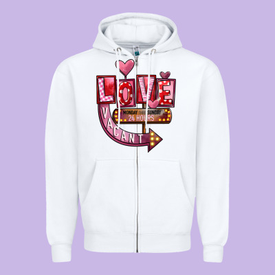 Valentines Day Love Vacant Zipper Hoodie Designed By Fadigitalartstudio