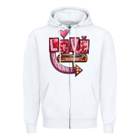 White Valentines Day Love Vacant Zipper Hoodie - FaDigitalArtStudio
