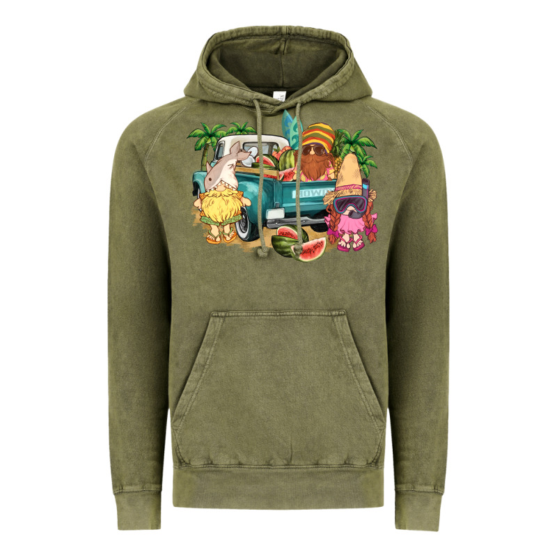 Summer Gnomies Truck Vintage Hoodie by NancyCooperArtShop | Teevron