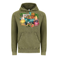 Vintage Olive summer gnomies truck Vintage Hoodie - NancyCooperArtShop