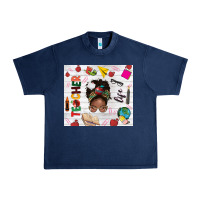 Navy afro teacher life Urban Heavy Tee - NancyCooperArtShop