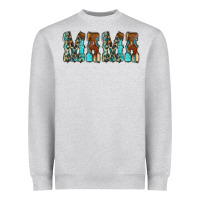 Heather Grey Mama Turquoise Tooled Heavyweight Sweatshirt - CowCowDesign