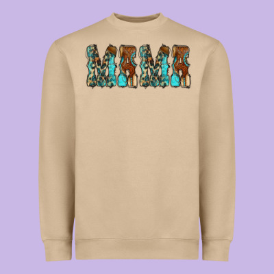 Mama Turquoise Tooled Heavyweight Sweatshirt Designed By Cowcowdesign