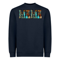 Navy Mama Turquoise Tooled Heavyweight Sweatshirt - CowCowDesign