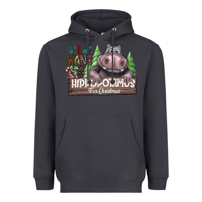 I Want A Hippopotamus For Christmas Heavyweight Hoodie by CowhideDigitalArt | Teevron