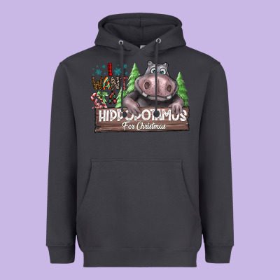 I Want A Hippopotamus For Christmas Heavyweight Hoodie Designed By Cowhidedigitalart