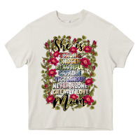Cream she is mom Heavy Core Tee - JahusDesignShop