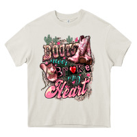 Cream boots never broke my heart Heavy Core Tee - NancyCooperArtShop