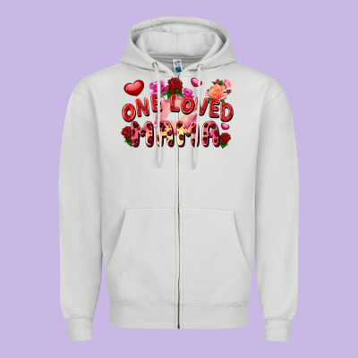 One Loved Mama Zipper Hoodie Designed By Fadigitalartstudio