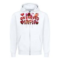 White One loved mama Zipper Hoodie - FaDigitalArtStudio