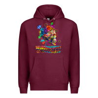 Burgundy Neurodiversity Is Beautiful Premium Hoodie - FaDigitalArtStudio