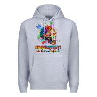 Heather Grey Neurodiversity Is Beautiful Premium Hoodie - FaDigitalArtStudio