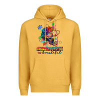 Mustard Neurodiversity Is Beautiful Premium Hoodie - FaDigitalArtStudio