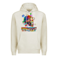 Oatmeal Heather Neurodiversity Is Beautiful Premium Hoodie - FaDigitalArtStudio