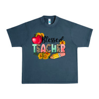 Midnight Navy blessed teacher Urban Heavy Tee - NancyCooperArtShop
