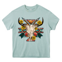 Arona aztec western bull skull Heavy Core Tee - NancyCooperArtShop