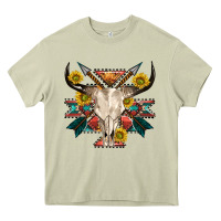 Mossy aztec western bull skull Heavy Core Tee - NancyCooperArtShop