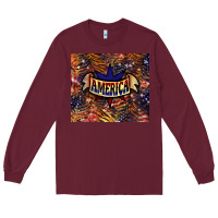 Burgundy Tiger America tumbler 4th of july Long Sleeve Tee - HowdyJamesFarm