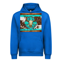 Cobalt bull skull and turquoise cowhide tumbler Urban Hoodie - Artiststas