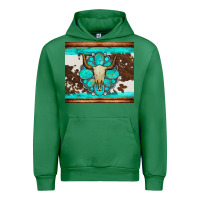 Emerald bull skull and turquoise cowhide tumbler Urban Hoodie - Artiststas