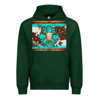 Forest Green bull skull and turquoise cowhide tumbler Urban Hoodie - Artiststas