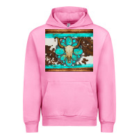 Fuchsia Pink bull skull and turquoise cowhide tumbler Urban Hoodie - Artiststas