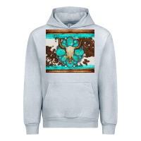 Heather Grey bull skull and turquoise cowhide tumbler Urban Hoodie - Artiststas