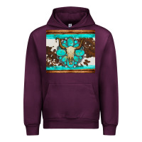 Mauve Wine bull skull and turquoise cowhide tumbler Urban Hoodie - Artiststas