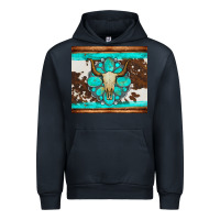 Bull Skull And Turquoise Cowhide Tumbler Urban Hoodie | Teevron