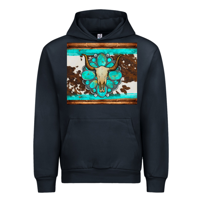 Bull Skull And Turquoise Cowhide Tumbler Urban Hoodie by Artiststas | Teevron