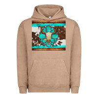 Pigment Burro bull skull and turquoise cowhide tumbler Urban Hoodie - Artiststas