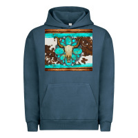 Pigment Midnight Navy bull skull and turquoise cowhide tumbler Urban Hoodie - Artiststas