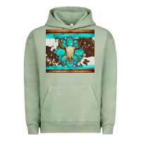 Pigment Oil Green bull skull and turquoise cowhide tumbler Urban Hoodie - Artiststas