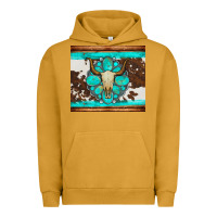 Pigment Peanut Butter bull skull and turquoise cowhide tumbler Urban Hoodie - Artiststas