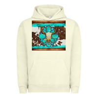 Pigment Pistachio bull skull and turquoise cowhide tumbler Urban Hoodie - Artiststas