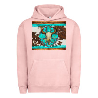 Pigment Salmon bull skull and turquoise cowhide tumbler Urban Hoodie - Artiststas