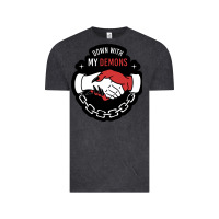 Vintage Black awesome down with my demons  for gift adult and kids men women  2021 Vintage Tee - lanVoArt