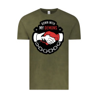 Vintage Olive awesome down with my demons  for gift adult and kids men women  2021 Vintage Tee - lanVoArt