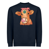Navy Cow  Turquoise Heavyweight Sweatshirt - CowCowDesign
