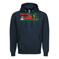 Navy christmas is coming Zipper Hoodie - BundleAndBundleShop