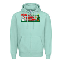 Seafoam christmas is coming Zipper Hoodie - BundleAndBundleShop
