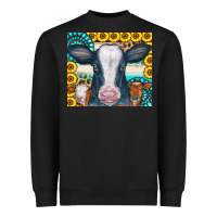 Black Cows Gemstone Sunflowers Tumbler Heavyweight Sweatshirt - CowCowDesign