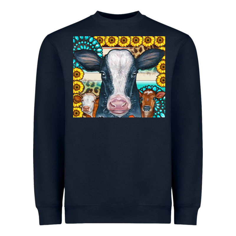 Cows Gemstone Sunflowers Tumbler Heavyweight Sweatshirt by CowCowDesign | Teevron