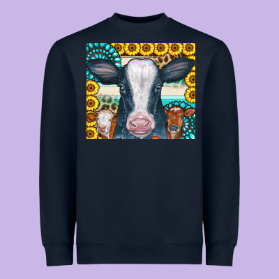 Cows Gemstone Sunflowers Tumbler Heavyweight Sweatshirt Designed By Cowcowdesign